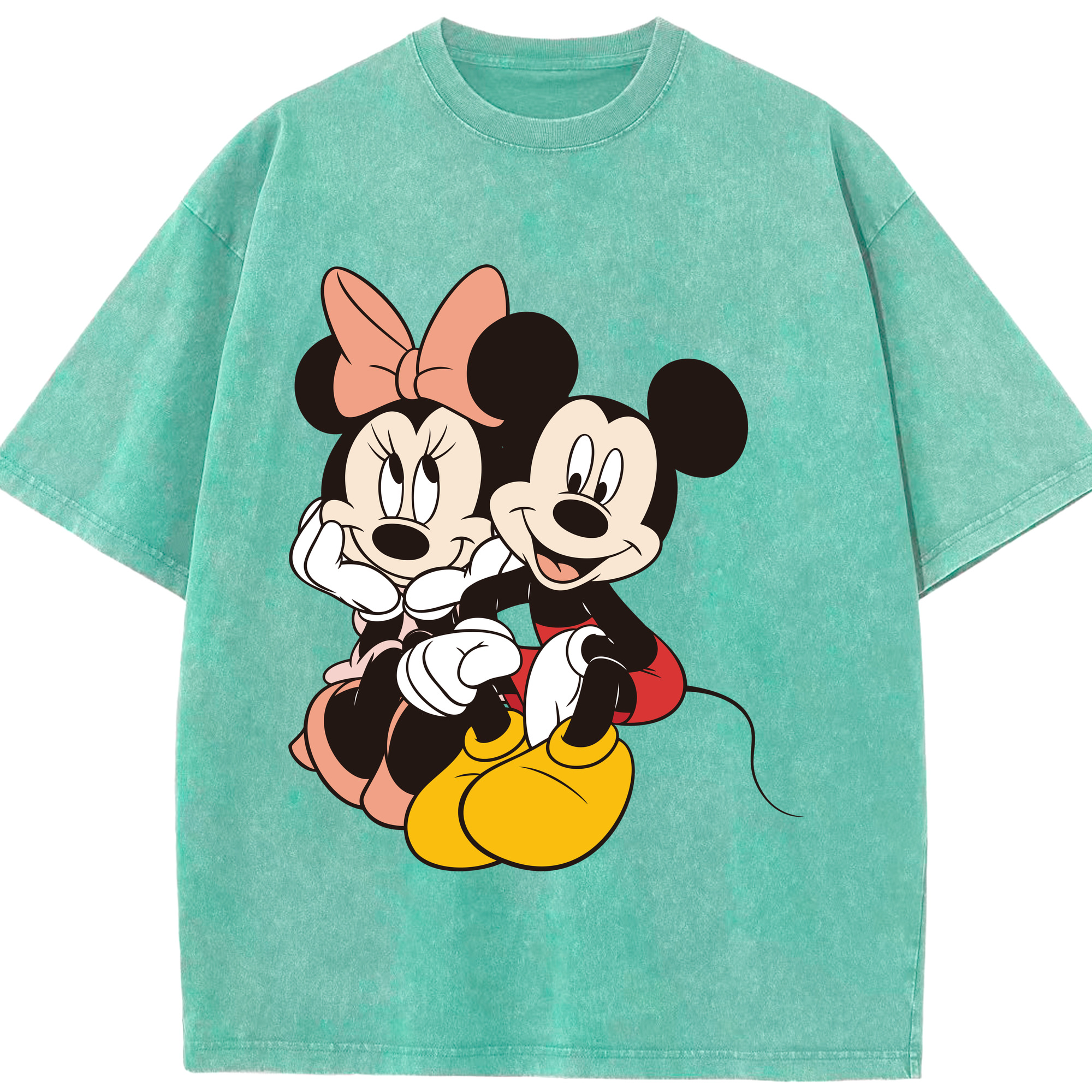 （画像用） ミッキーマウス Mickey Mouse 綿100% ヴィンテージ風 半袖Tシャツ（フロントプリント）